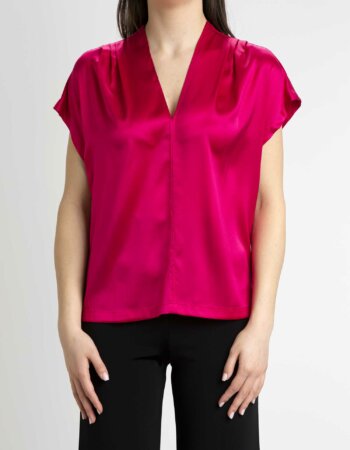 PINKO-BLUSA SATIN STRETCH-PKBREVE ROS