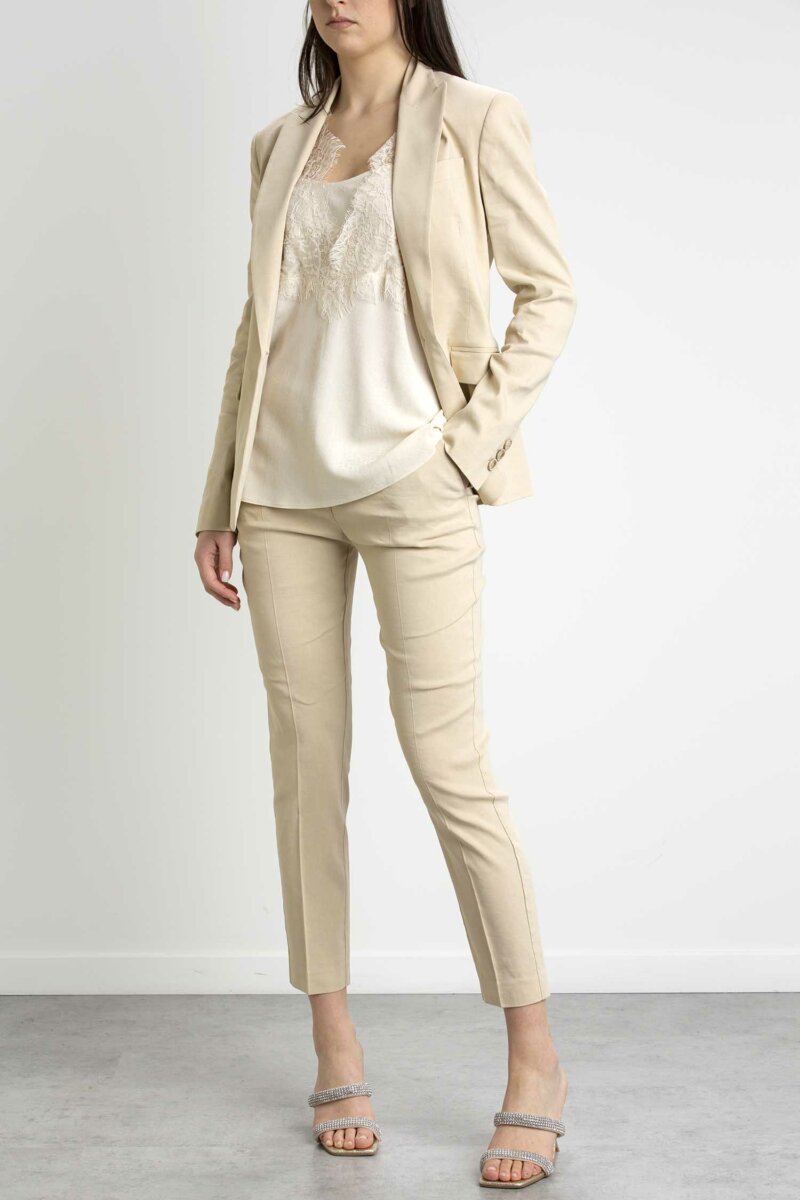 PINKO-GIACCA LINO STRETCH-PKEQUILIBRATO BEIGE