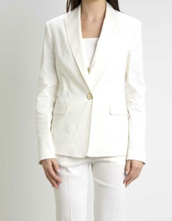 PINKO-GIACCA LINO STRETCH-PKEQUILIBRATO BIANCO