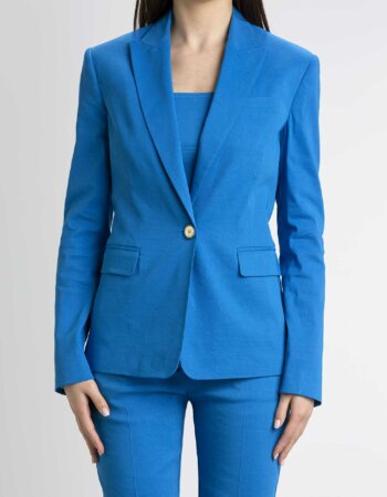 PINKO-GIACCA LINO STRETCH-PKEQUILIBRATO BLU
