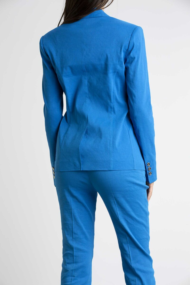 PINKO-GIACCA LINO STRETCH-PKEQUILIBRATO BLU