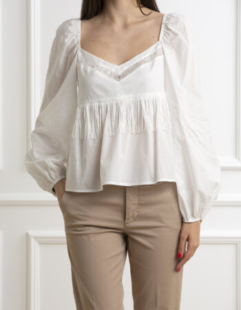 PINKO-BLUSA MUSSOLA-PKETERNAL WHITE