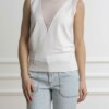 PINKO-MAGLIA VISCOSA TULLE-PKFELCE BIANCO