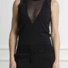 PINKO-MAGLIA VISCOSA TULLE-PKFELCE NERO