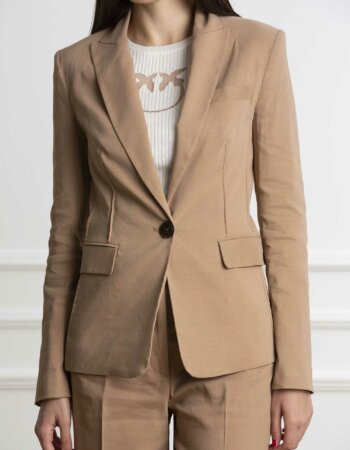 PINKO-GIACCA LINO STRETCH-PKGHERA BEIGE