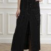 PINKO-GONNA TWILL VISCOSA-PKGULP NERO