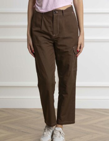 PINKO-PANTALONE LINO FIAMMAT-PKPELIADI MARRONE