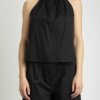 PINKO-TOP POPELINE-PKTALE NERO