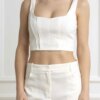 PINKO-TOP LINO STRETCH-PKTITONE SETA