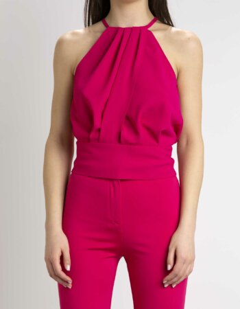 PINKO-TOP CREPE FLUIDO-PKTRIONFALE FUCHSIA
