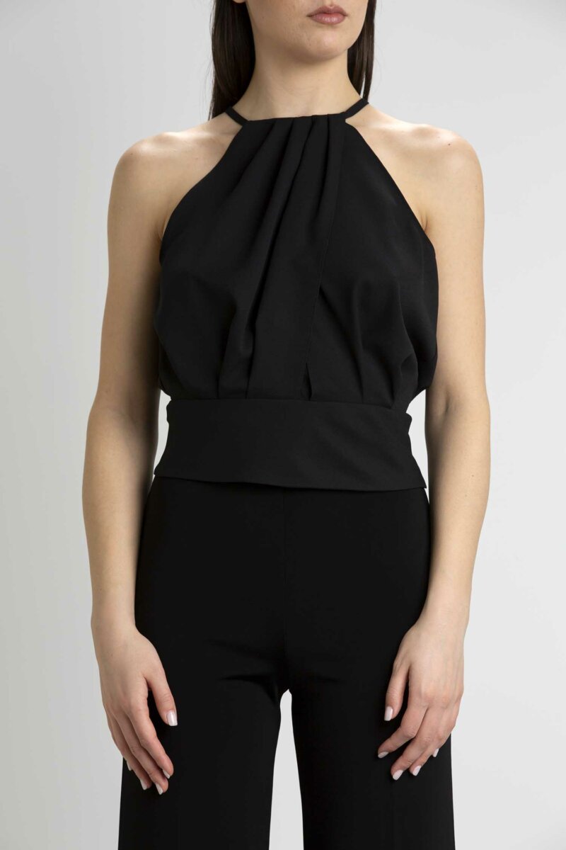 PINKO-TOP CREPE FLUIDO-PKTRIONFALE NERO