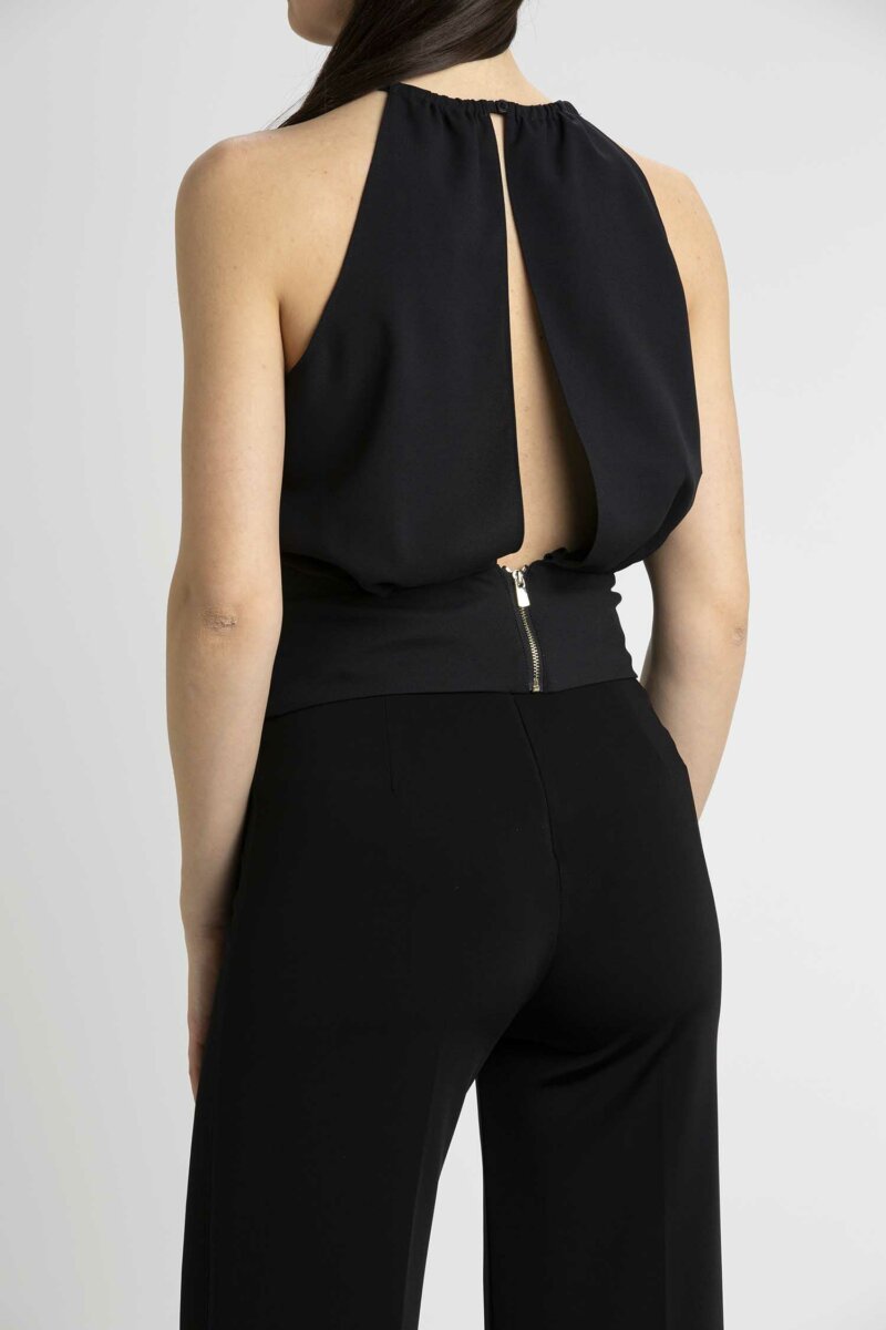 PINKO-TOP CREPE FLUIDO-PKTRIONFALE NERO