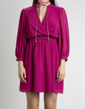 PATRIZIA PEPE-ABITO PUNTO SMOCK-PP2A2524A248 FUCHSIA