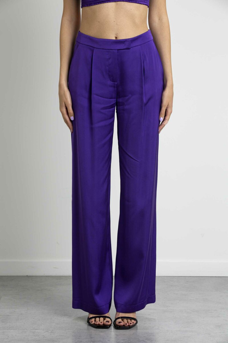 PATRIZIA PEPE-PANTALONE FLUIDO-PP2P1525A262 VIOLA