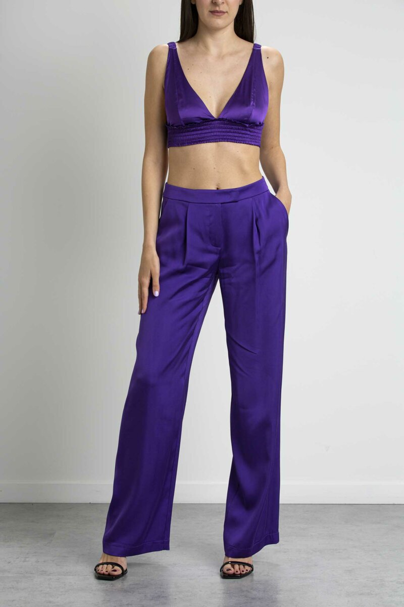 PATRIZIA PEPE-PANTALONE FLUIDO-PP2P1525A262 VIOLA