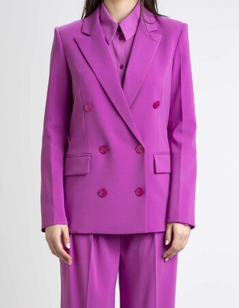 PATRIZIA PEPE-GIACCA DOPPIO PETTO "ESSENTIAL"-PP8S0454A6F5 PURPLE