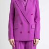 PATRIZIA PEPE-GIACCA DOPPIO PETTO "ESSENTIAL"-PP8S0454A6F5 PURPLE