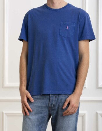 RALPH LAUREN-T-SHIRT COTONE LINO-RL835756 ROYAL