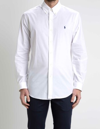 RALPH LAUREN-CAMICIA POPALINE BISTRECH-RL867364 WHITE