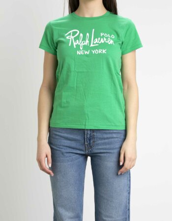 RALPH LAUREN-T-SHIRT SCRITTA-RL905850 GREEN