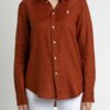 RALPH LAUREN-CAMICIA IN LINO DONNA-RL920516 RUST