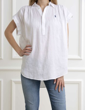 RALPH LAUREN-CAMICIA LINO SMANICATA-RL935131 WHITE