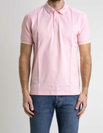 SUN68-POLO SMALL STRIPE ON-SNA33111 ROSA