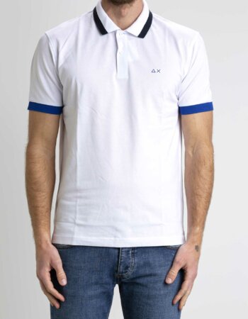 SUN68-POLO BIG STRIPE ON-SNA33112 BIANCO