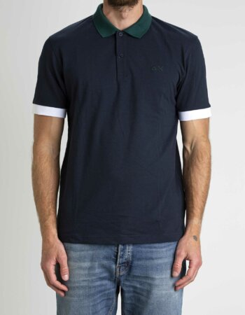 SUN68-POLO 3 COLOR WAY-SNA33114 NAVY