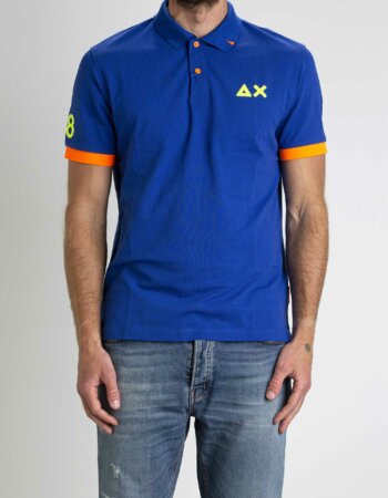 SUN68-POLO LOGO FLUO-SNA33122 ROYAL