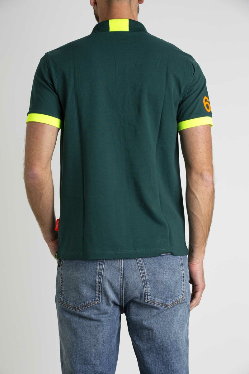 SUN68-POLO LOGO FLUO-SNA33122 VERDE