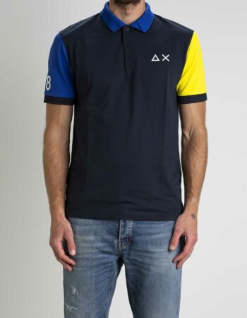SUN68-POLO FLUO COLLECTION-SNA33125 NAVY