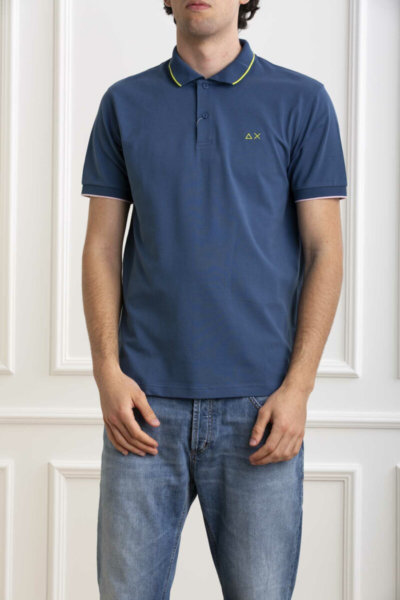 SUN68-POLO SMALL STRIPES-SNA34113 AVIOSCURO