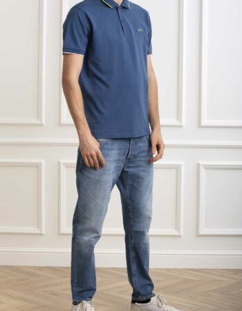 SUN68-POLO SMALL STRIPES-SNA34113 AVIOSCURO