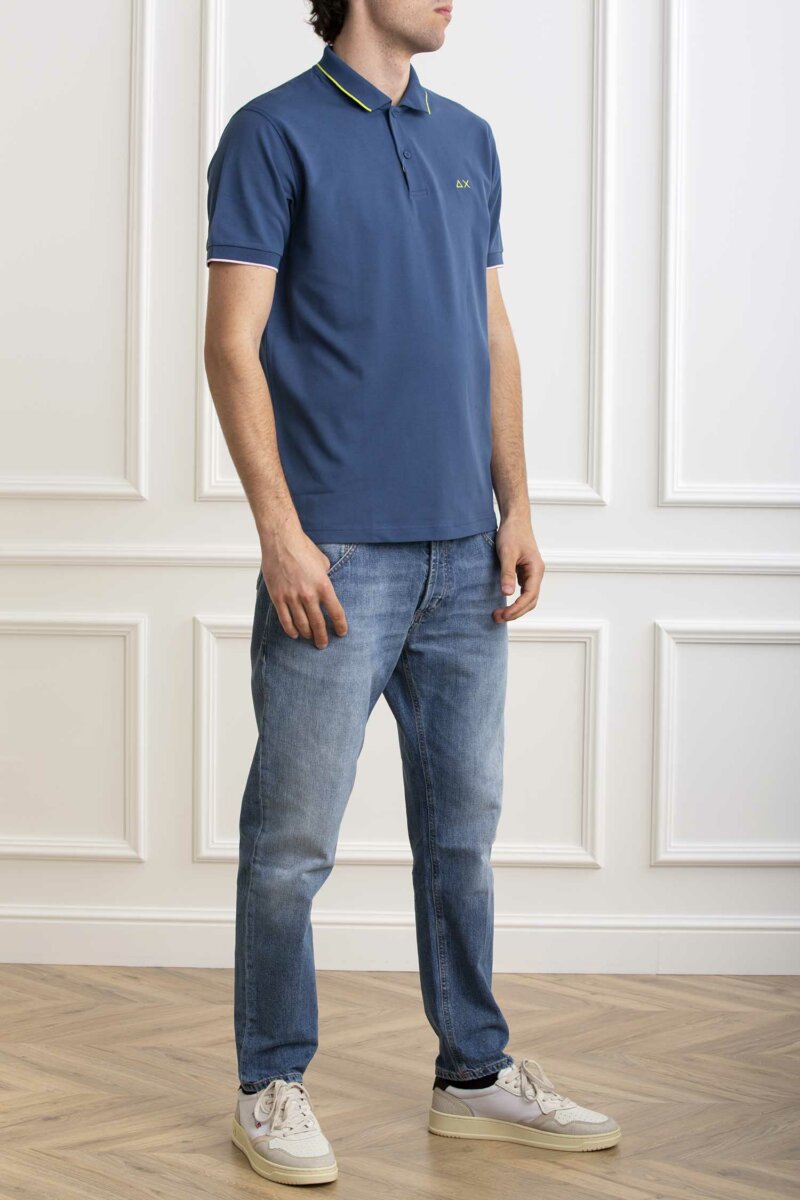 SUN68-POLO SMALL STRIPES-SNA34113 AVIOSCURO