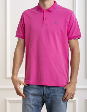 SUN68-POLO SMALL STRIPES-SNA34113 FUCHSIA