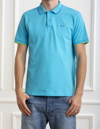 SUN68-POLO SMALL STRIPES-SNA34113 TURCHESE