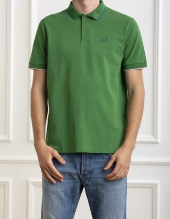 SUN68-POLO SMALL STRIPES-SNA34113 VERDE