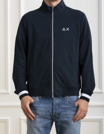 SUN68-FELPA FULL ZIP HERITAGE-SNF34111 NAVY