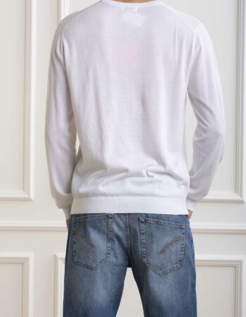 SUN68-MAGLIA ROUND NECK SOLID-SNK34101 BIANCO