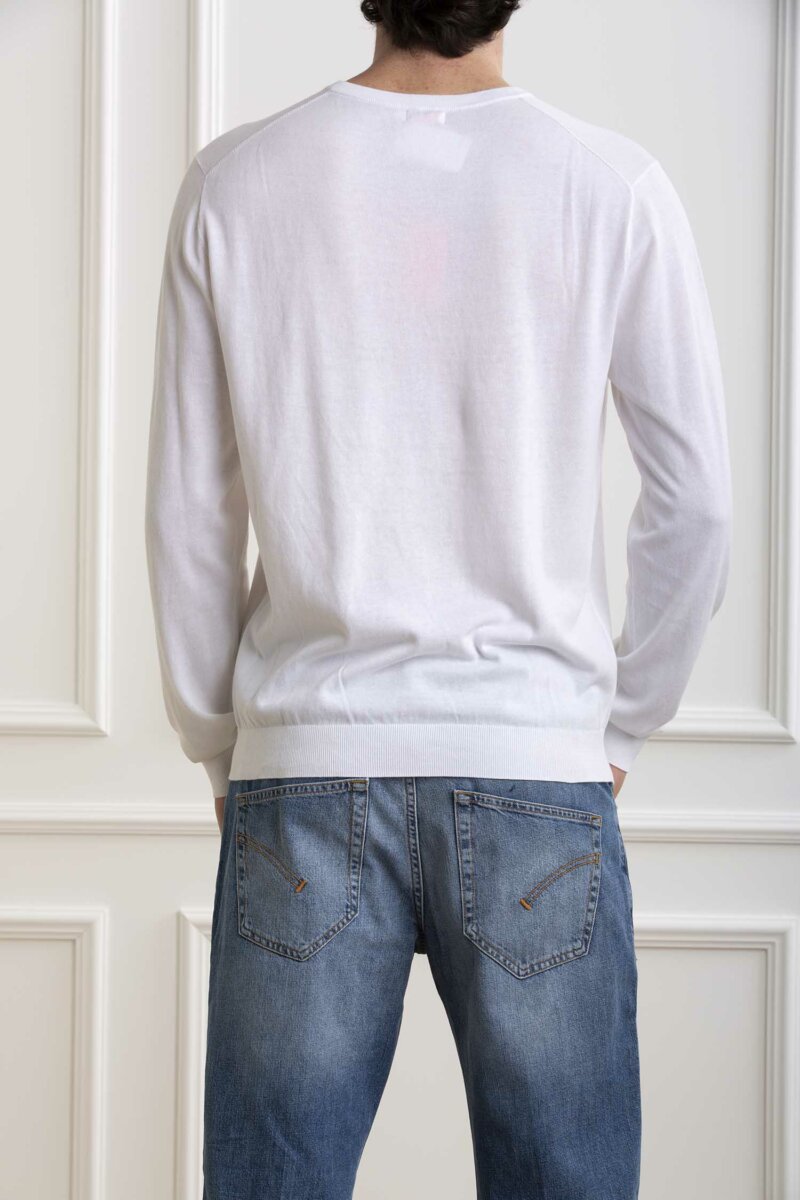 SUN68-MAGLIA ROUND NECK SOLID-SNK34101 BIANCO