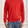 SUN68-MAGLIA ROUND NECK SOLID-SNK34101 LAMPONE