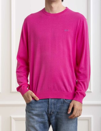 SUN68-MAGLIA ROUND ELBOW-SNK34110 FUCHSIA