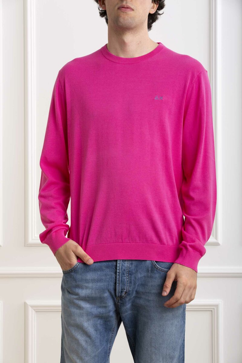 SUN68-MAGLIA ROUND ELBOW-SNK34110 FUCHSIA