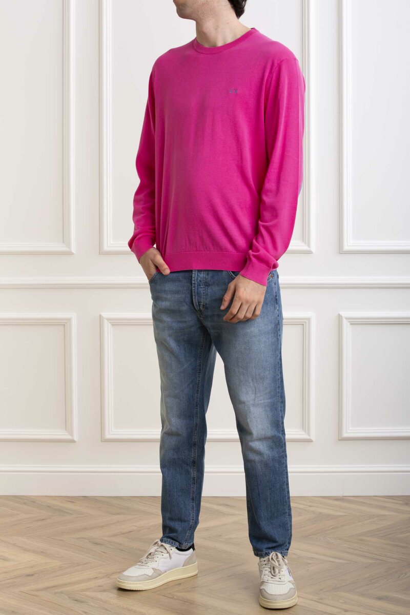 SUN68-MAGLIA ROUND ELBOW-SNK34110 FUCHSIA