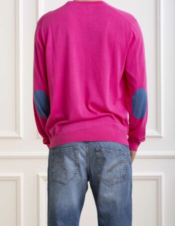 SUN68-MAGLIA ROUND ELBOW-SNK34110 FUCHSIA