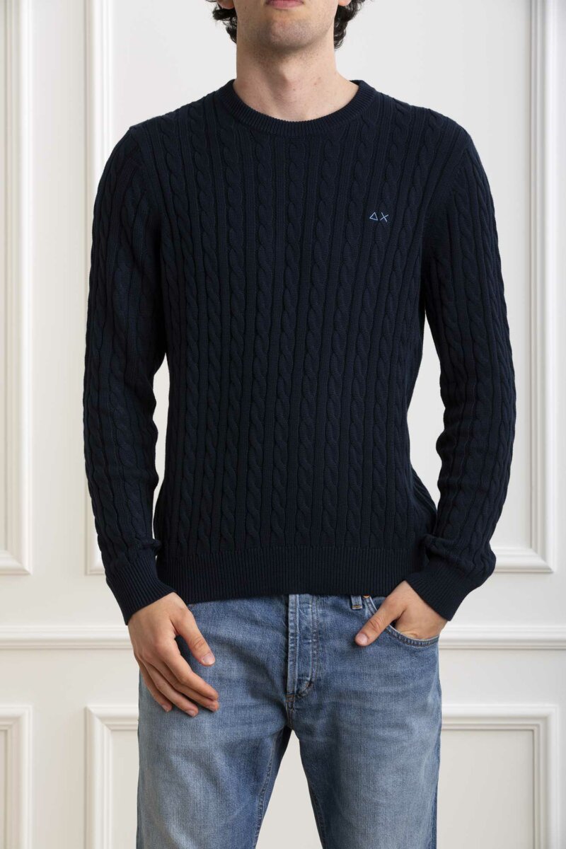 SUN68-MAGLIA ROUND CABLE-SNK34115 NAVY M