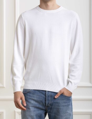 SUN68-MAGLIA ROUND VINTAGE-SNK34118 BIANCO