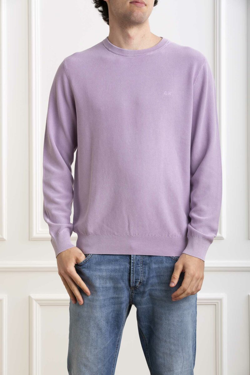 SUN68-MAGLIA ROUND VINTAGE-SNK34118 LILLA