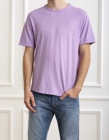 SUN68-T-SHIRT ROUND BOTTOM-SNT34118 LILLA